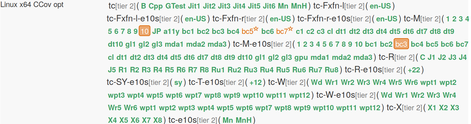 View of linux64-ccov build and tests from Treeherder